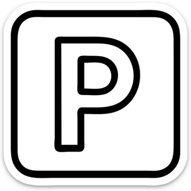 parking symbol, outlined, minimal, monochrome, classic icon style sticker