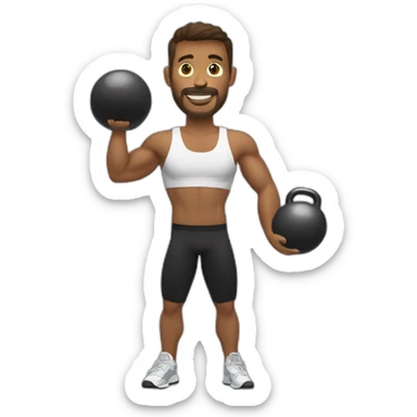 deportista con una kettlebell sticker
