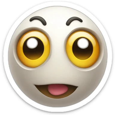 3d sphere with a cartoon smiling skin texture with big playful eyes sticker