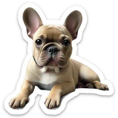 Blue fawn frenchie sticking tongue out sticker