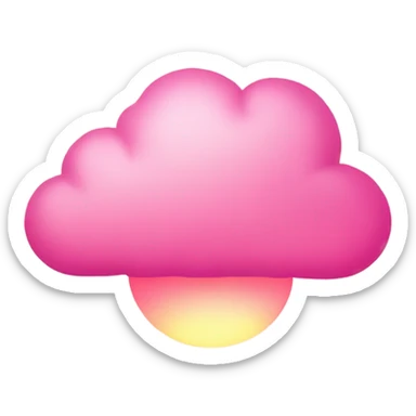 Light-pink Cloud with a hot pink sun behind it sticker
