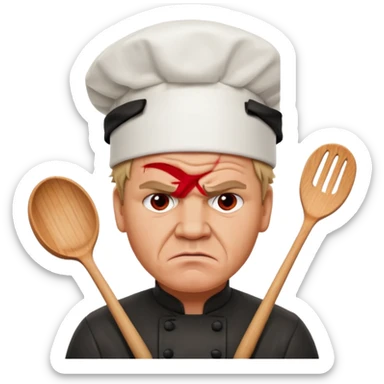 Gordon Ramsay angry with chef hat sticker