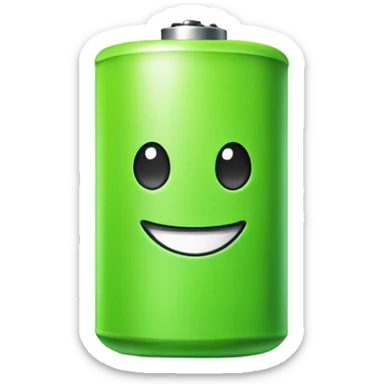 Smiling Green battery  sticker
