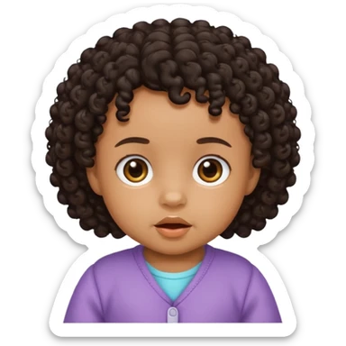 Um bebé de cabelo encaracolado moreno sticker