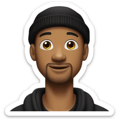 will smith with black beanies sticker