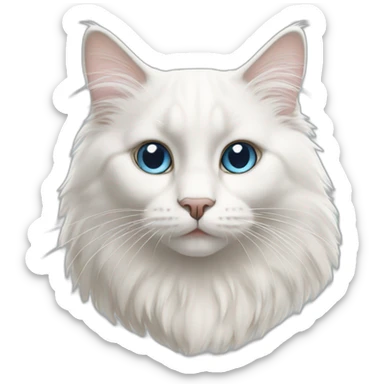 white ragdoll cat sticker