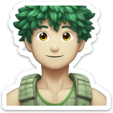A turtle with izuku midoriya head sticker