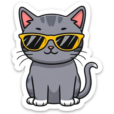 Cat with sunglasses sticker