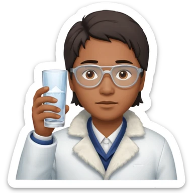 Antarctica person, eskimo glass, white coat sticker