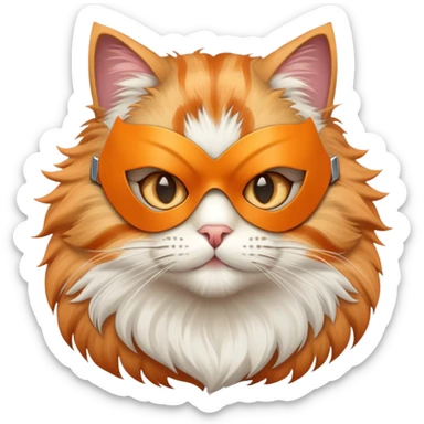 cat with a superhero mask sticker