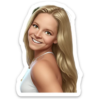 smiling girl in elegant dress sticker