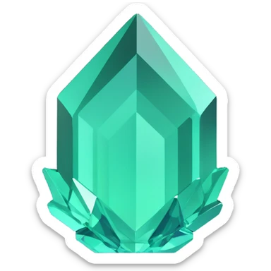 crystal icon, 3D model, emerald green sticker