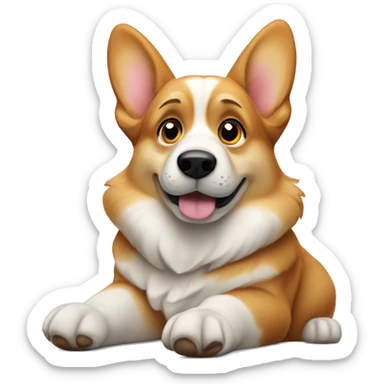 I want a corgi which use his paw for a thinking gesture. It should looks like that he is thinking about something. sticker