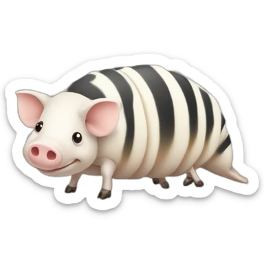 White pig armadillo cow centipede insect with black spots sticker