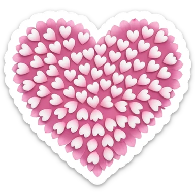 halloween s heart, heart made of white halloween petals with pink accents sticker