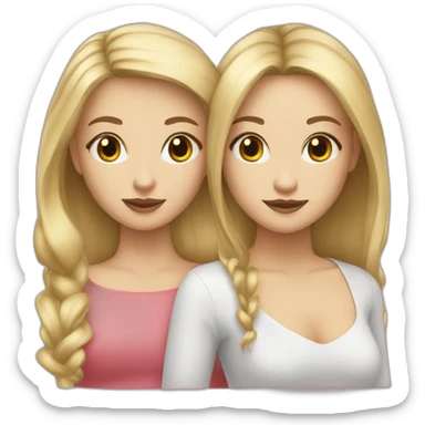 Blonde girl with a brunette girl bff sticker