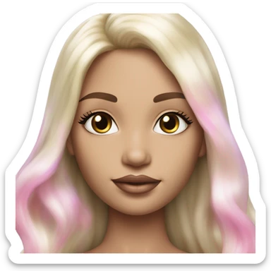 mermaid, model, magical, blonde hair, pink lips, iridescent, mystical, shiny, holographic, straight hair with highlights sticker