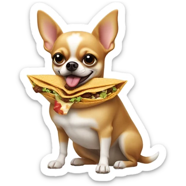 Fat Chihuahua eating Taco Bell fat thick sticker
