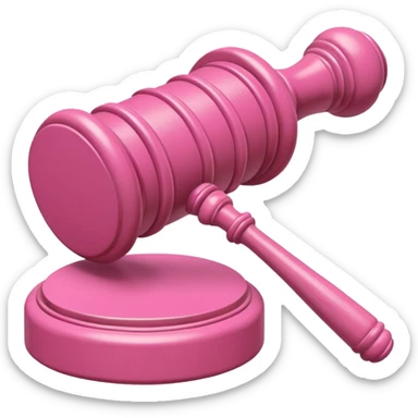 pink gavel and block sticker
