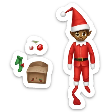 Elf on the shelf wearing pjs sticker