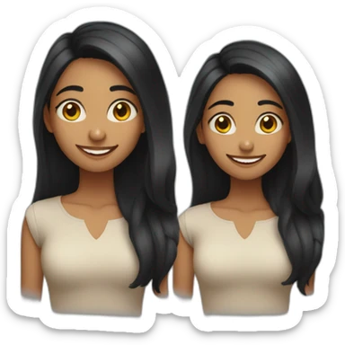 skinny 27 year old indian girl with long black hair smiling sticker