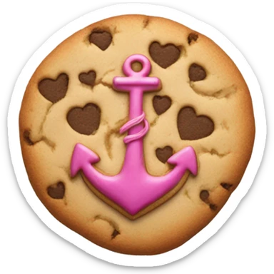cookie heart with anchor sticker