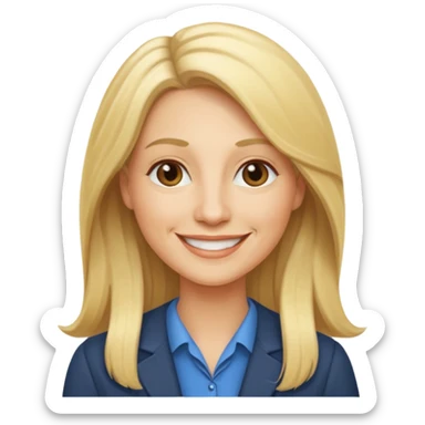 a 40 year old teacher with long blonde hair sticker