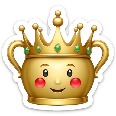 A crown emoji in the style of Apple emoji with a handle and a knocker. sticker