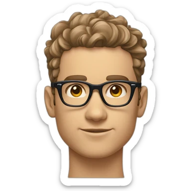 Garçon jawline cheveux très bouclés avec un taper fade et des lunette caree oakley sticker