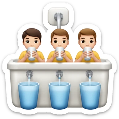 varios meninos sentado no vaso sanitário de um banheiro publico  sticker