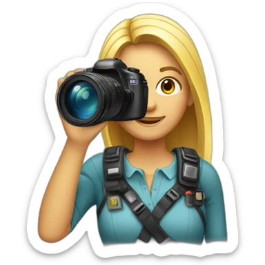 woman photographer sticker
