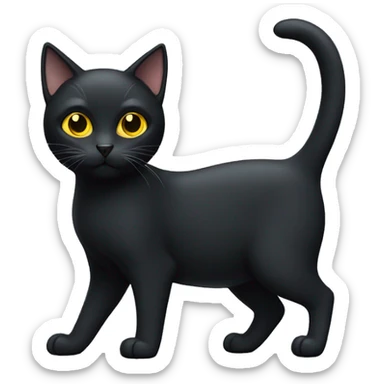 black cat, yellow eyes sticker