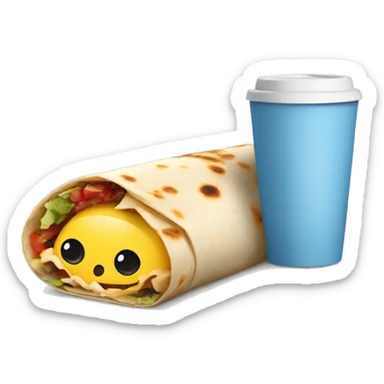  Breakfast burrito holding a coffee sticker