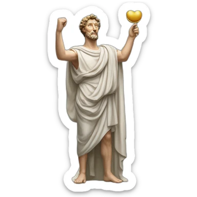 marcus aurelius arms stretched out holding something sticker