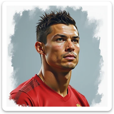 Cristiano Ronaldo, famous footballer, realistic style, photorealistic portrait sticker