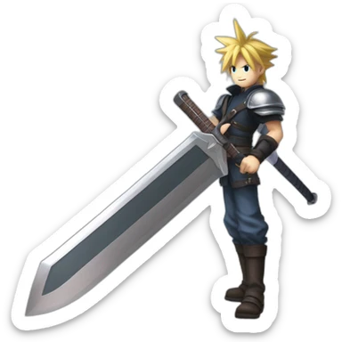 cloud strife with buster sword sticker
