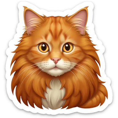 orange tabby maine coon cat with fluffy mane sticker