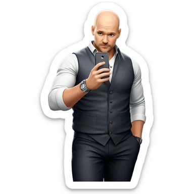 bald male in stylish outfit sticker