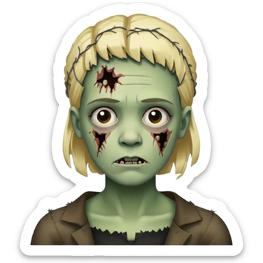 blonde woman frankenstein sticker