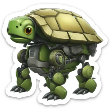 A robot armored turtle sticker