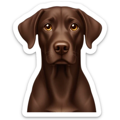 Chocolate lab with super long ears smiley face sticker