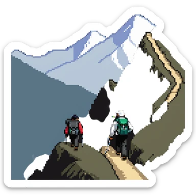 sherpa guiding a business person up a mountain sticker
