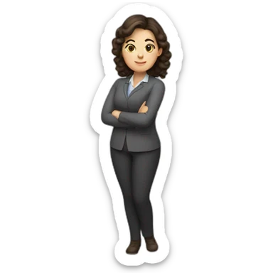 chubby brunette teacher sticker