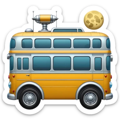  antique tall bus robotic twelve passenger Moon rover  sticker