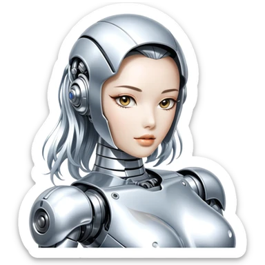Sorayama sexy robot chrome glossy full sfw sticker