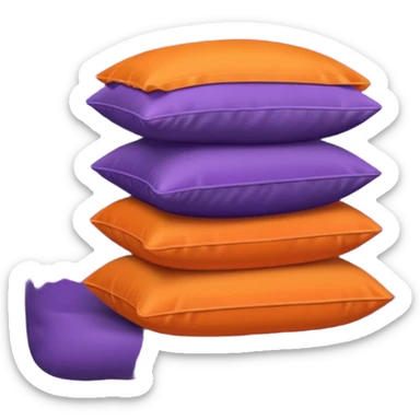 Purple pillow stacked with orange pillow sticker
