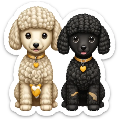 Dos caniches,uno blanco y el otro negro,QUE SEA RAZA CANICHE  sticker