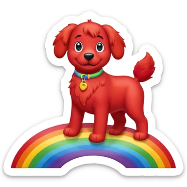 rainbow clifford sticker