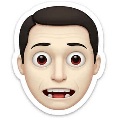 Creepy man with big mouth and no nose and ears no nose sticker