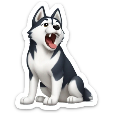 Husky howling sticker